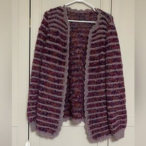Handmade Open Front Chunky Knit Cardigan